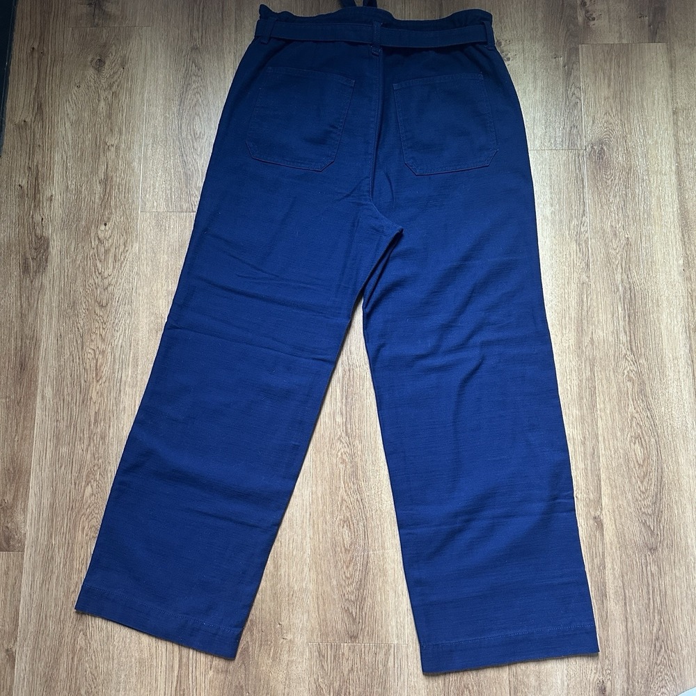 J Crew NWOT Navy 100% Cotton High Rise Straight Leg Pant Size 12 - Picture 6 of 8